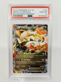 PSA 10 Gem 2012 POKEMON Black & White BOUNDARIES CROSSED #103 WHITE KYUREM EX - Image 1