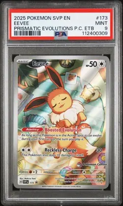 Pokemon TCG Eevee 173 Holo Promo Prismatic Evolutions Pokemon Center PSA 9 - Image 1
