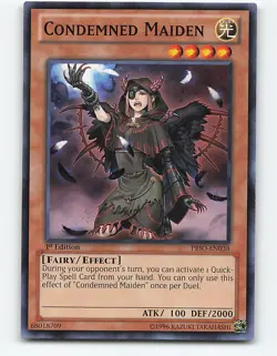 Condemned Maiden #PRIO-EN038 1st Edition Yugioh Card - Image 1