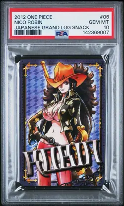 (POP 1) PSA 10 2012 ONE PIECE JAPANESE GRAND LOG SNACK #06 NICO ROBIN - Image 1