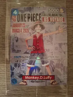 SEALED One Piece Monkey D. Luffy College Basketball US Voyage Promo Card - Image 1