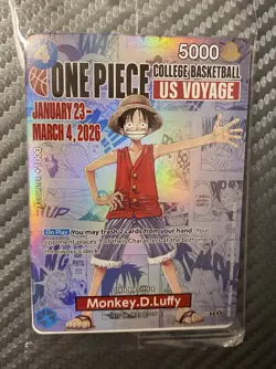 One Piece College Tour Trading Card Rutgers US Voyage Monkey D. Luffy - Image 1