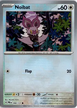 Noibat Poke Ball Pattern 090/131 Reverse Holo Prismatic Evolutions Pokemon Card - Image 1