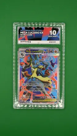 Mega Lucario EX 160/132 Mega Evolution ACE 10 Gem Mint Pokemon Perfect Subgrades - Image 3