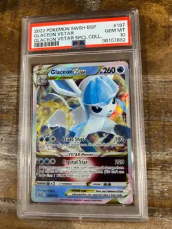 Pokemon 2022 BSP Special Collection GLACEON Vstar SWSH #197 PSA 10 Gem Promo - Image 1