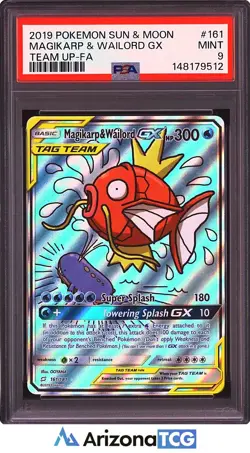 Pokemon 2019 Magikarp & Wailord GX 161/181 Alt Art Team Up PSA 9 - Image 1