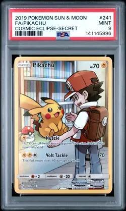 2019 Pokemon Sun & Moon PIKACHU 241/236 Secret Rare COSMIC ECLIPSE 🔥 PSA 9 🔥 - Image 1