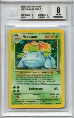 Venasaur Holo Rare - 2000 POKEMON BASE SET II 18/130 BGS 8+ (with subs) NM-MT - Image 1