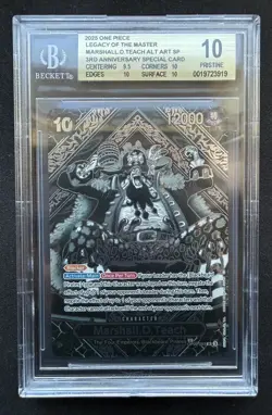 2025 One Piece OP12 English 3rd Anniversary Silver #093 Marshall D. Teach BGS 10 - Image 1