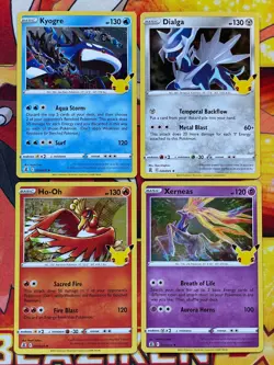 Pokemon Celebrations 4 Card Holo Lot - Kyogre / Dialga / Ho-oh / Xerneas - Image 1