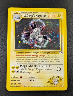 Lt. Surge's Magneton 008/132 Gym Heroes Holo Pokemon Card - LP - Image 1