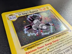 Lt. Surge's Magneton 008/132 Gym Heroes Holo Pokemon Card - LP - Image 3