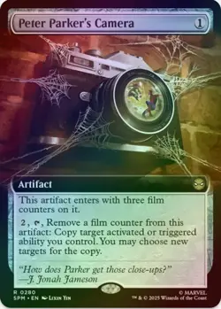 1 x Peter Parker's Camera - Extended Art - Foil - Marvel's Spider-Man - LP - MTG - Image 1