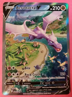 Pokemon TCG Aerodactyl V 180/196 Alt Art Sword & Shield Lost Origin NM - Image 1