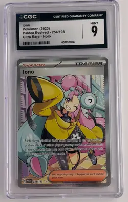 Iono Scarlet & Violet - Paldea Evolved 254/193 Holo Ultra Rare Pokemon TCG CGC 9 - Image 1