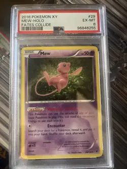 2016 Pokemon XY Fates Collide Mew Holo Psa 6 - Image 1