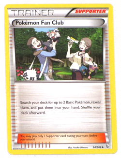 Trainer Supporter Pokemon Fan Club 94/106 2014 XY Uncommon Flashfire - Image 1