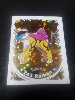 2022 POKEMON Prizma Sticker #092 Raikou Gold Star Holo Peru Gradeable - Image 1