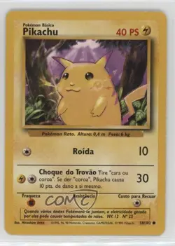 Pikachu Portuguese Pokemon Base Set #58 1999 - Image 1