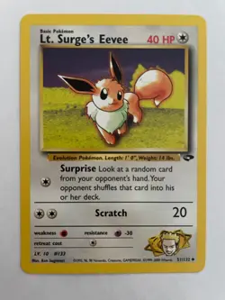 Pokemon Card - Lt. Surge's Eevee Gym Challenge 51/132 Uncommon LP - Image 1