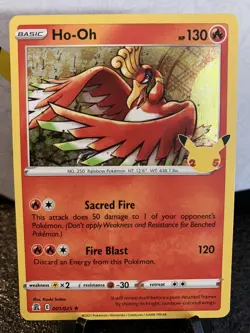 Pokemon Card - Ho-oh Holo Rare 25th Celebrations 001/025 - Mint/ Near Mint - Image 1