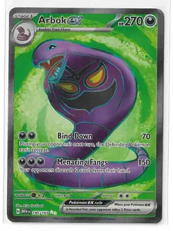 Arbok ex 185/165 Pokemon 151 Scarlet & Violet Full Art FA Ultra Rare TCG Card NM - Image 1