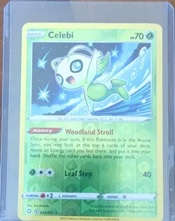 Pokemon TCG Celebi 003/072 Shining Fates Rare Reverse Holo Card - Image 1