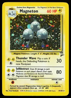 Magneton 9/130 Holo Rare Base Set 2 Pokemon Card - Image 1