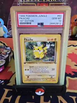 Pokemon TCG Jungle Pikachu Card 60/64 1st Edition PSA 10 - Image 1