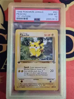 Pokemon TCG Jungle Pikachu Card 60/64 1st Edition PSA 10 - Image 3