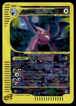 Crobat 10/12 Crystal Box Topper Jumbo Skyridge Set Pokemon Card - Image 1