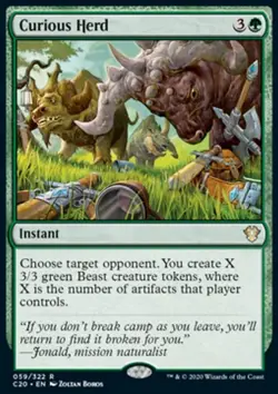 Magic the Gathering MTG Curious Herd (59) Commander 2020 LP - Image 1