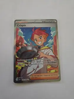 Pokemon TCG Crispin Full Art Trainer Holo Card 164/142 Stellar Crown Ultra Rare - Image 1