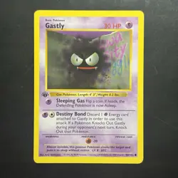 Pokemon Vintage 1st Edition Gastly 050/102 Base Set (Shadowless) Wotc 1999 - Image 1