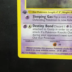Pokemon Vintage 1st Edition Gastly 050/102 Base Set (Shadowless) Wotc 1999 - Image 5