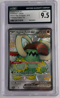 Pokemon TCG Great Tusk EX 072 S&V Black Star Promo Graded CGC 9.5 - Image 1