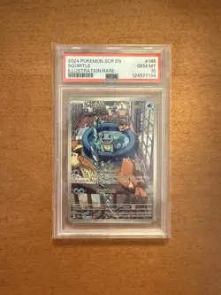 Pokemon Squirtle Sv07: Stellar Crown Illustration Rare Holo 148/142 PSA 10 2024 - Image 1
