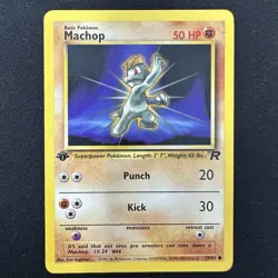 Machop 67/82 1st Edition Team Rocket Pokemon Card WOTC LP Vintage - Image 1