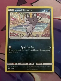 Alolan Meowth 10/12 - McDonald's Promo Holo Pokemon Card - Image 1