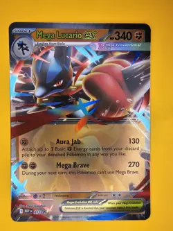 Pokemon Mega Lucario Ex Mega Evolutions 012 Black Star Promo Jumbo Card - Image 1