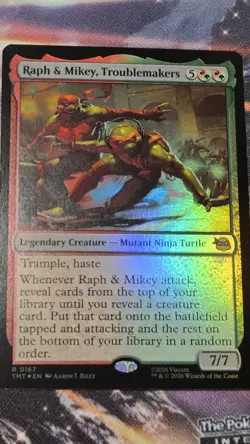 Raph & Mikey, Troublemakers Teenage Mutant Ninja Turtles Foil NM R 0167 - Image 1