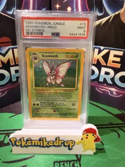 1999 Pokemon Jungle Venomoth Holo No Symbol #13 PSA 9 Mint - Image 1