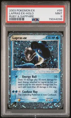 2003 Pokemon EX Lapras EX Holo Ruby & Sapphire #99 PSA 9 Mint Swirl 🌀 - Image 1