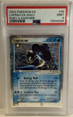 2003 Pokemon EX Lapras EX Holo Ruby & Sapphire #99 PSA 9 Mint Swirl 🌀 - Image 2
