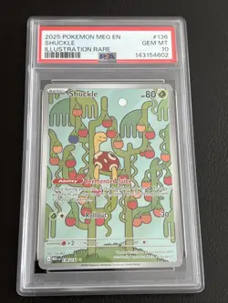 2025 POKEMON MEG EN-MEGA EVOLUTION ILLUSTRATION RARE #136 SHUCKLE PSA 10 - Image 1