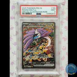 PSA 9 MINT Raging Bolt ex Prismatic Evolutions SIR Holo 2025 Pokemon 166/131 - Image 1