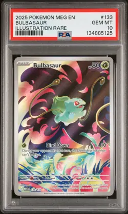 2025 Pokemon Mega Evolution BULBASAUR Illustration Rare #133 PSA 10 Gem Mint - Image 1