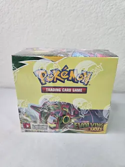 Rip / Opening Pokemon TCG Evolving Skies Booster Box SWSH Factory Sealed - Image 2