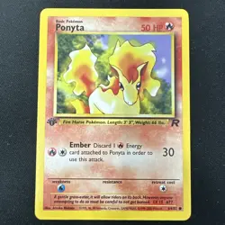 Ponyta 64/82 1st Edition Team Rocket Pokemon Card WOTC Common NM Vintage - Image 1