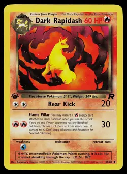 Pokemon Card - Dark Rapidash Team Rocket 44/82 Uncommon 1st Edition - Image 1